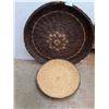 Image 1 : * (2) Extra Large Wicker Serving Baskets - 37" Diameter & 25" Diameter - PICK UP ONLY