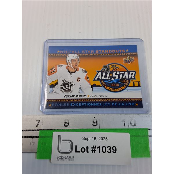 Conner McDavid All-Star Insert Hockey Trading Card - CANNOT GUARANTEE AUTHENTICATION
