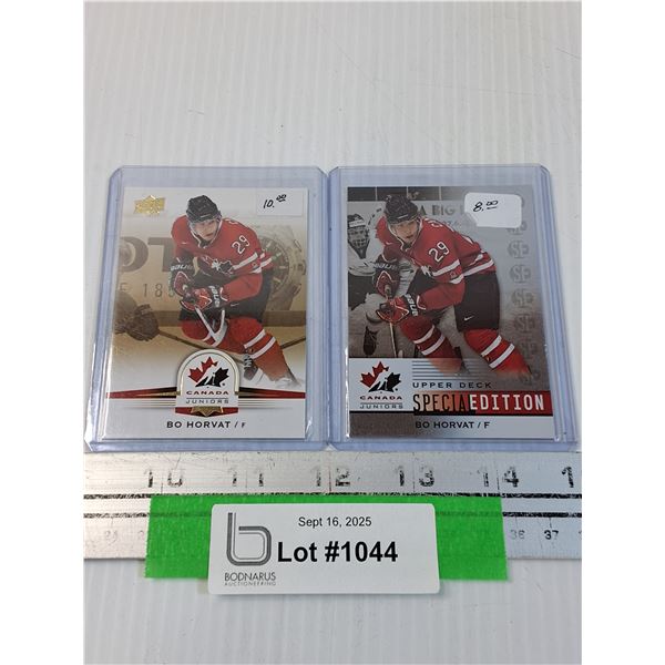 (2) Bo Horvat Canada Rookie Hockey Trading Cards - CANNOT GUARANTEE AUTHENTICATION