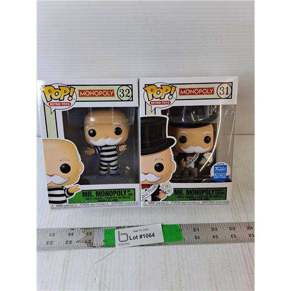 (2) Funko Pop Mr. Monopoly Figurines- NIB