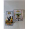 Image 2 : (2) Funko Pop Star Wars Bobble Heads- The Mandalorian & The Child- NIB