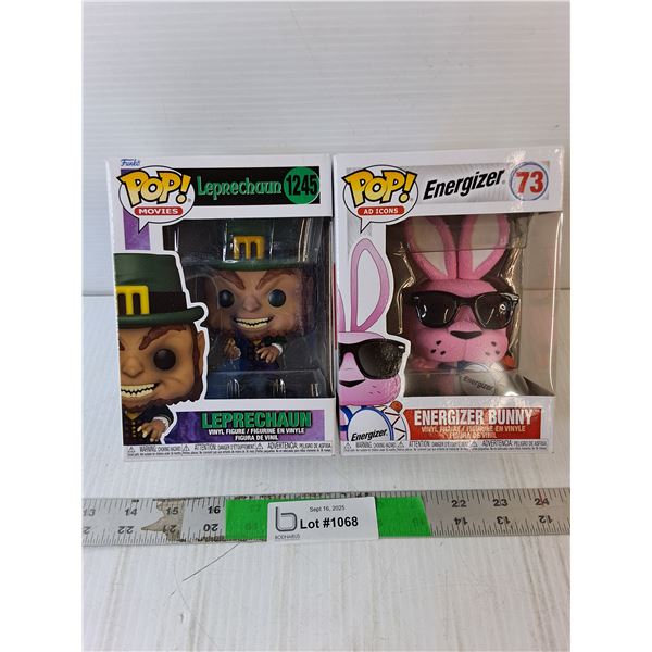 (2) Funko Pop Figurines- Leprechaun & Energizer Bunny- NIB