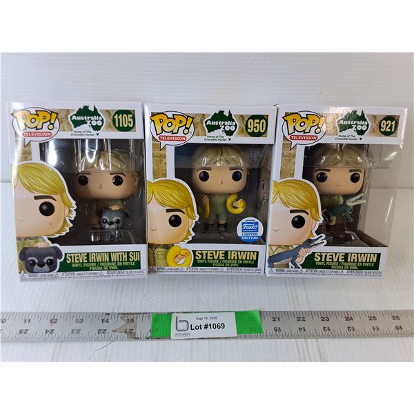 (3) Funko Pop Steve Irwin Figurines- NIB
