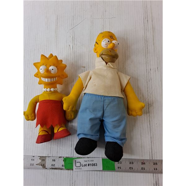 (2) Simpsons Figurines- Homer & Lisa- Some Markings Up to 11"