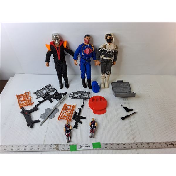 (5) G.I. Joe Figurines- Up to 12" Tall & Accessories