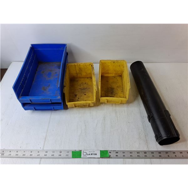(4) Plastic Sorting Trays & Blower Tube Nozzle 16"