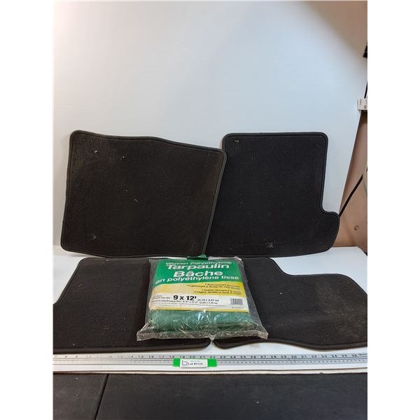 (4) Ford Vehicles Mats & Tarp (9ft x 12ft) - PICK UP