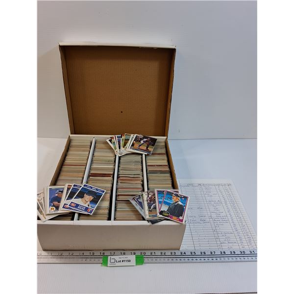 Various Baseball MLB Trading Cards - 1980-90's Editions - w/Documentation
