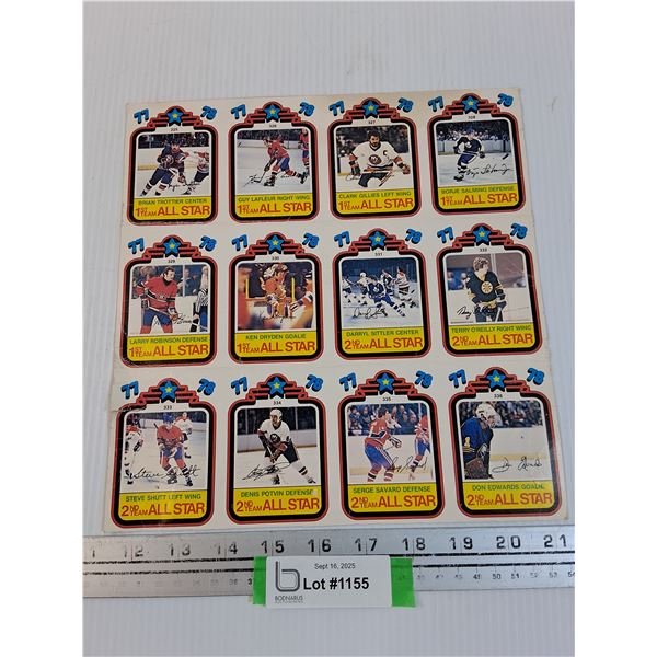 All Star Hockey Cards - 1977-78 Sheet - Uncut