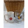 Image 2 : Woven Basket w/Mugs, Glasses, & Bowls