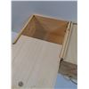 Image 2 : (4) Stackable Wooden Boxes w/Sliding Lid & Jute Handle - 9.5" x 6" x 9.5" Each