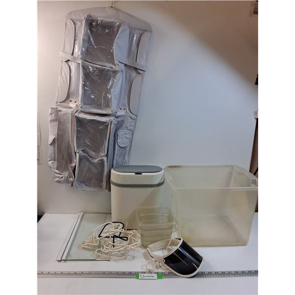 Hanging Closet Organizer, Garbage Can, Glass Shelves, Visor, Misc - PICK UP