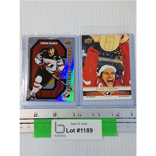 (2) Hockey Trading Cards: Sidney Crosby & Connor McDavid (Tim Hortons Editions, 2021-22) - CANNOT GU