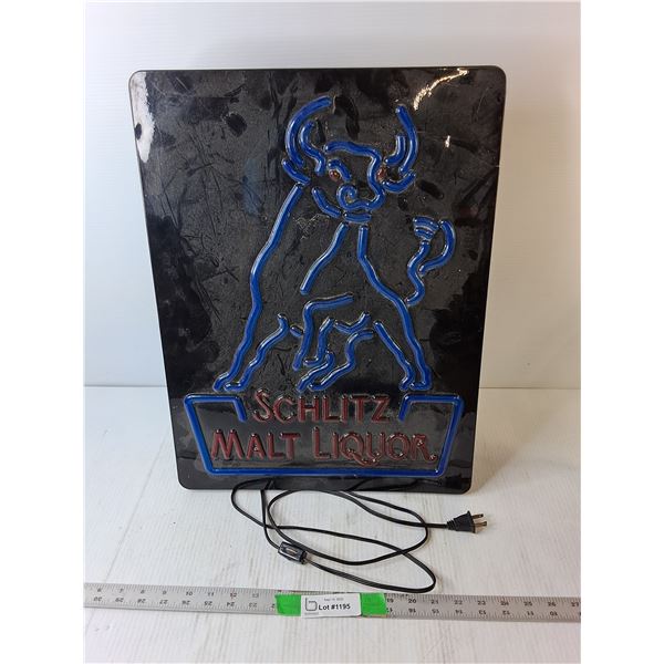 Schlitz Malt Liquor Light Up Sign- As Is 20.5" x 15.5" x 5" Pickup Preferred
