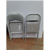 Image 2 : *(2) Padded Folding Metal Chairs- Some Paint Stains, Up to 39" Tall  -  PICK UP ONLY