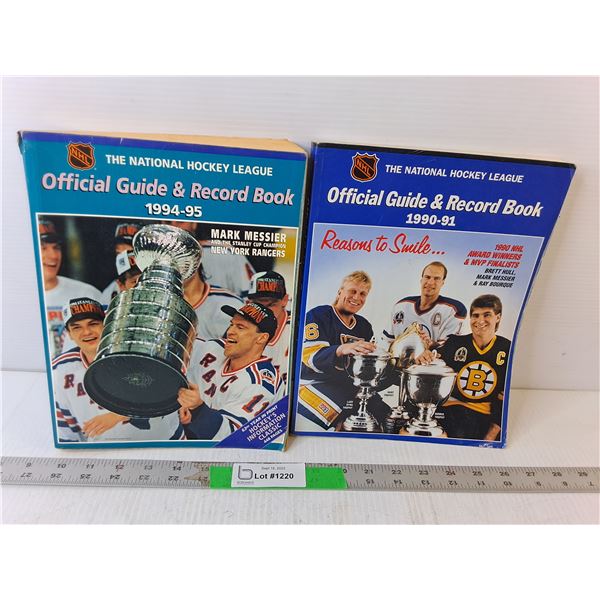 (2) NHL Official Guides & Record Books 1990/91, '94/'95
