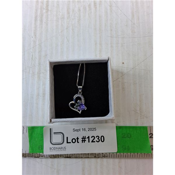 Silver Colored Necklace with Heart Pendant