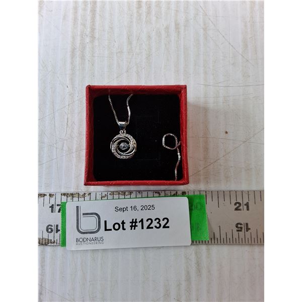 Silver Colored Necklace with Orb Pendant