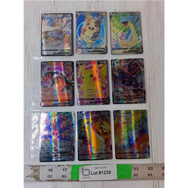 (9) Holographic Pokemon Cards, Cannot Authenticate
