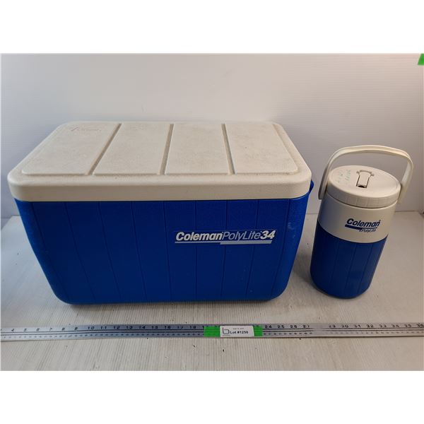 Portable Coleman PolyLite 34 Cooler 30" x 13" x 12" and Coleman Beverage Cooler - Cannot Ship