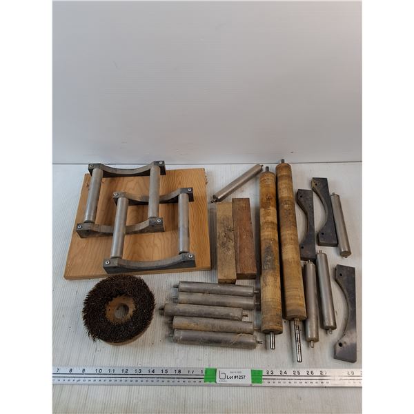 Curved Brackets, Cylindrical Rollers, Wooden Blocks, Wire Brush Wheel, Misc