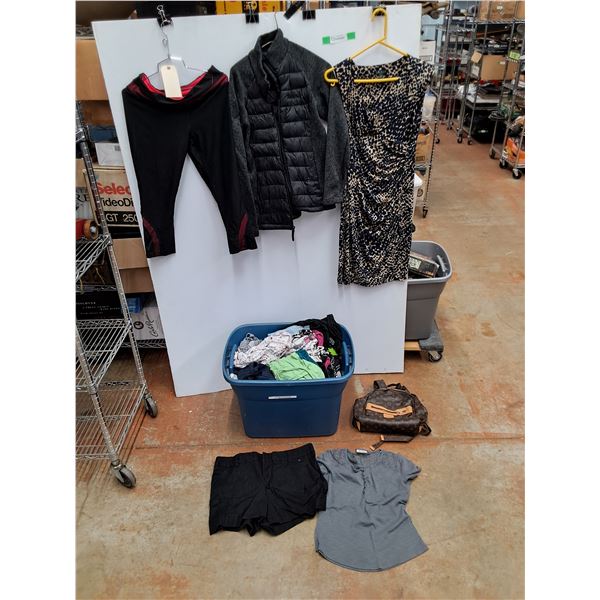 *Plastic Storage Tote 23" x 18" x 15", Various Clothes, Louis Vuitton Backpack - Size M - XL Cannot