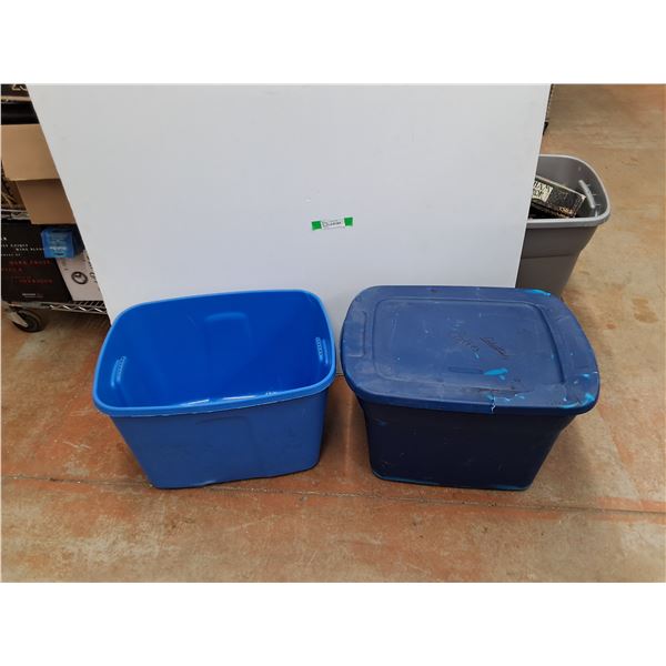 **(2)  Plastic Storage Totes 24" x 18" x 15", Cannot Ship