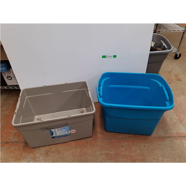 **(2) Plastic Storage Totes - 24" x 18" x 15" , Cannot Ship