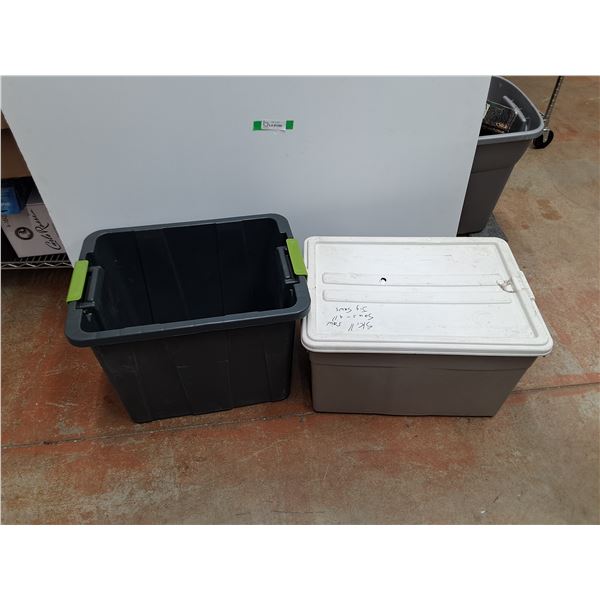 **(2) Plastic Storage Totes 22" x 16" x 16" - Cannot Ship
