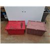Image 1 : **(2)Plastic Storage Totes 22" x 15" x 13", Cannot Ship