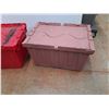 Image 2 : **(2)Plastic Storage Totes 22" x 15" x 13", Cannot Ship
