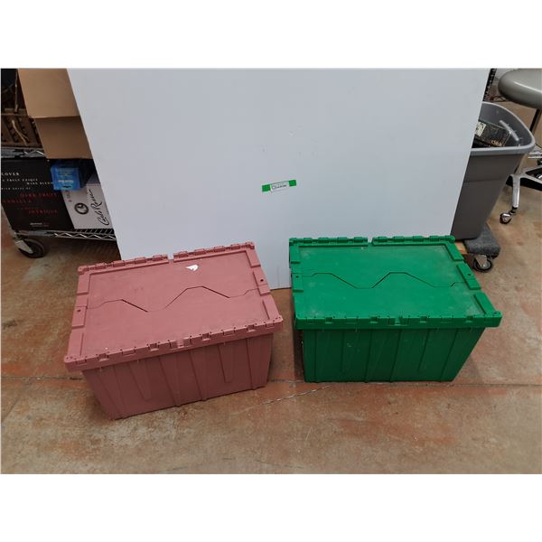 **(2) Plastic Storage Totes - 22" x 15" x 13", Cannot Ship