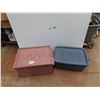Image 1 : **(2)Plastic Storage Totes 22" x 15" x 13", Cannot Ship