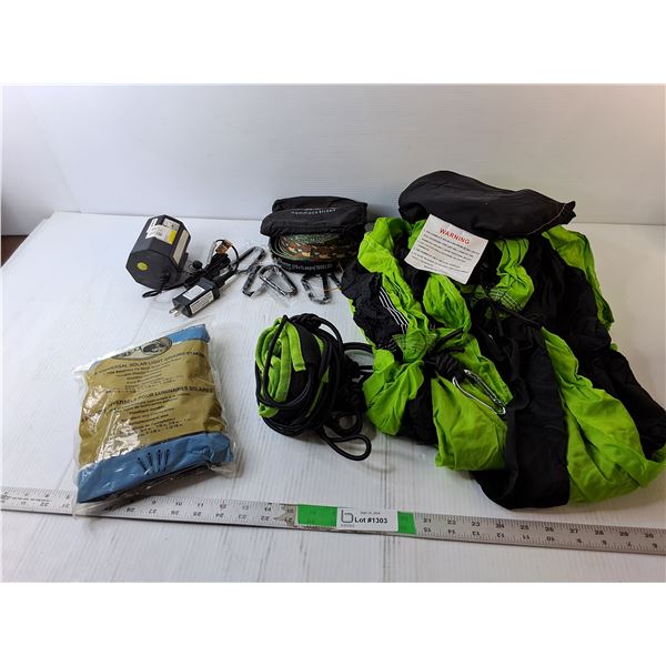 Uline 400 Lb. Hammock, Hammock Straps, Solar Light Stakes, Misc.