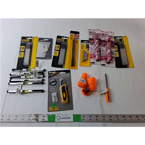 (6) Pocket Levels, (2) Flashlight- Sealed, Multi Screwdrivers