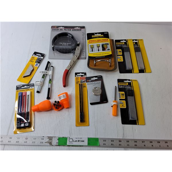 Chain Oil Filter Wrench, Tool Pouch, Snap Off Blades, Misc.