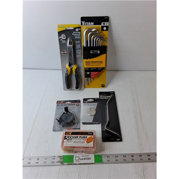 Diagonal Cutter Pliers, Metric Extractor Set, Oil Filter Wrench, Misc.