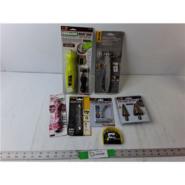 Cordless Heat Gun, Screwdriver/Hammer, Battery Tester, Misc.- All Sealed