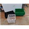 Image 1 : ** Plastic Storage Tote - 22" x 15" x 13", (2) Plastic Crates, Cannot Ship