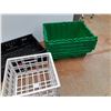 Image 3 : ** Plastic Storage Tote - 22" x 15" x 13", (2) Plastic Crates, Cannot Ship