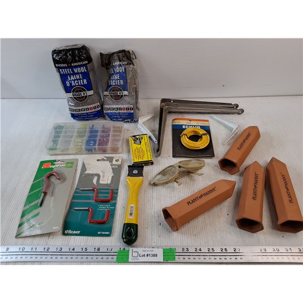Fuse Assortment, Steel Wool, Wall Hooks, Plant Nanny, Safety Glasses, Shelf Brackets