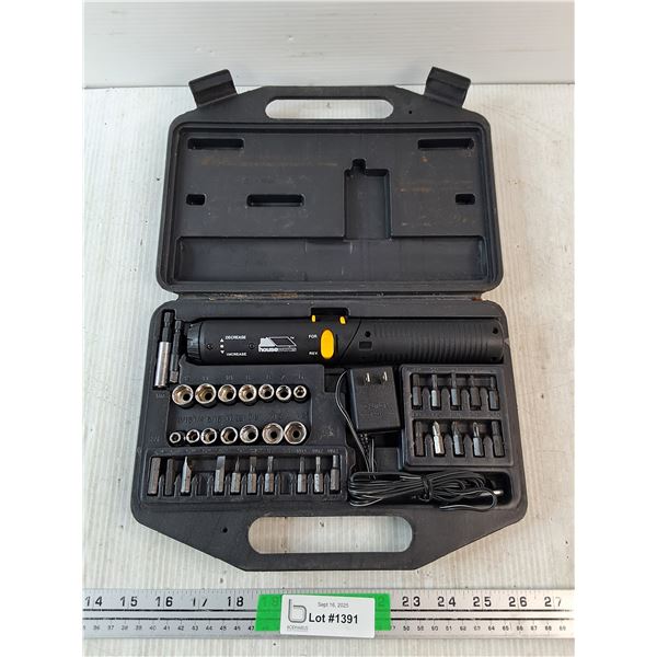 House Works Flexible Electric Screwdriver & Bit Set - Powers On, As Is
