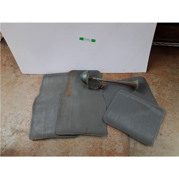(4) Rubber Car Mats 24" x 16", Vintage Horn - As Is - PICK UP