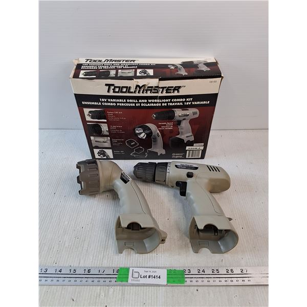 ToolMaster 18V Variable Drill and Worklight Combo - As Is, No Battery
