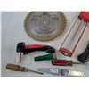 Image 3 : Tooth Saw Blade, Screwdrivers, Caulking Gun, Box Cutter, Vise Grips, Pliers, Ratchet Wrench