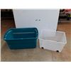 Image 1 : **(2) Plastic Storage Totes 32" x 19" x 15" - Cannot Ship