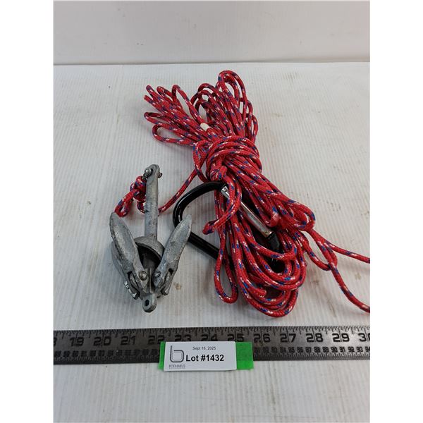 Marine Anchor and Rope with Clasp