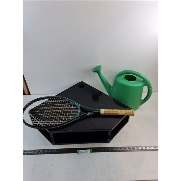Custom Corner Shelf - 19x19x5.5", Head 660 Tennis Racquet, Plastic Watering Jug - PICK UP