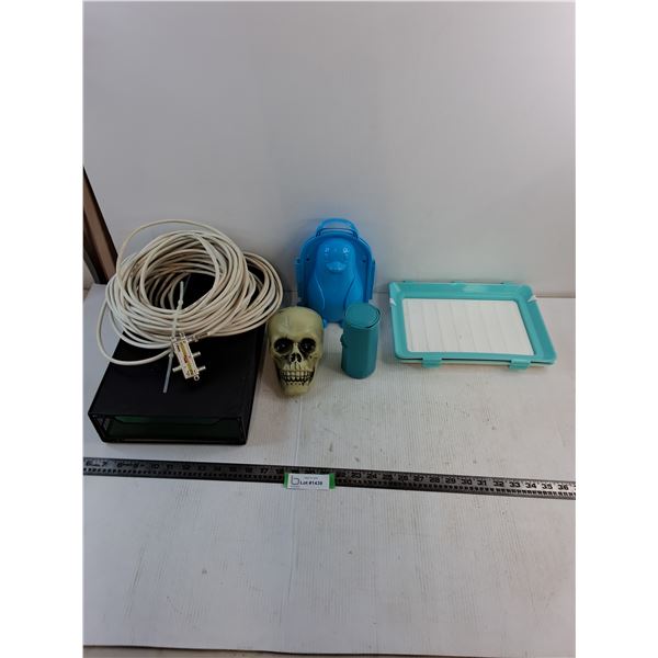 Metal File Tray, Bulk Co-Axial Cable, Penguin Mold, Skull Decor, Chart Frames, Jewelry Tote