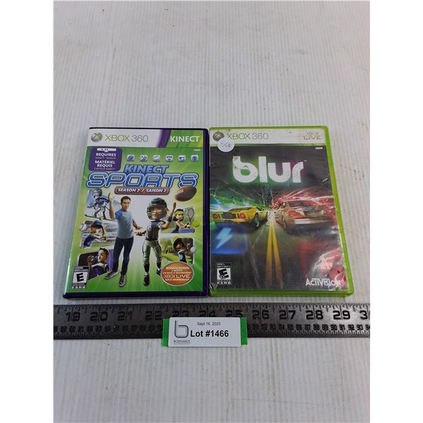 (2) XBox360 Video Games (Kinect Sports & Blur)